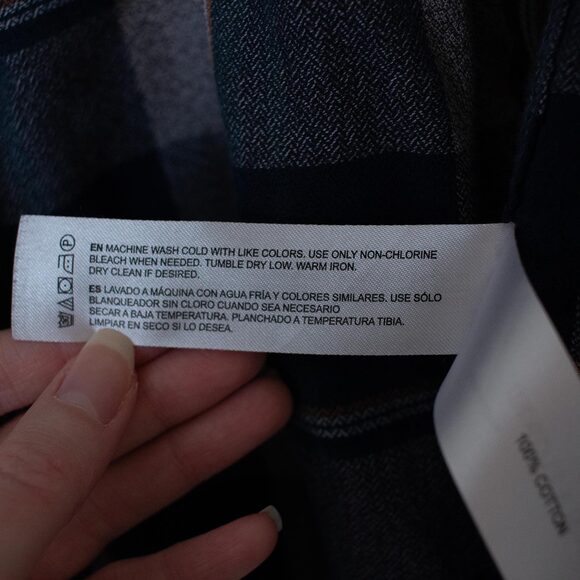 Gorpcore Camping Plaid Blue Orange Denim & Flower Ricky Singh S 100% Cotton - Picture 8 of 8